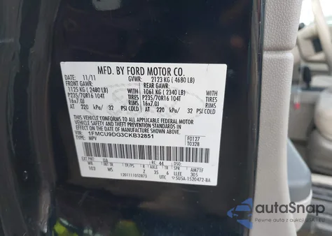 2012 Ford Escape Xlt из США, поврежденный, VIN 1FMCU9DG3CKB32851